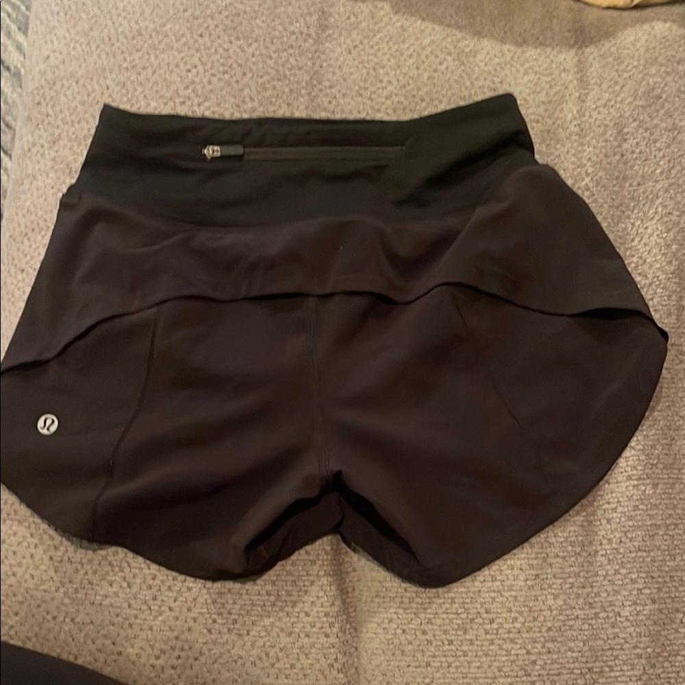 Lululemon Athletica Black Athletic Shorts with Layered Design